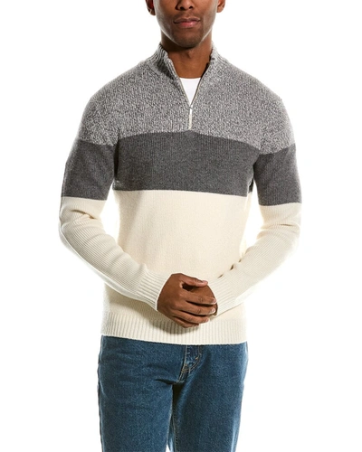 Shop Naadam Wool & Cashmere-blend 1/4-zip Mock Sweater In Grey