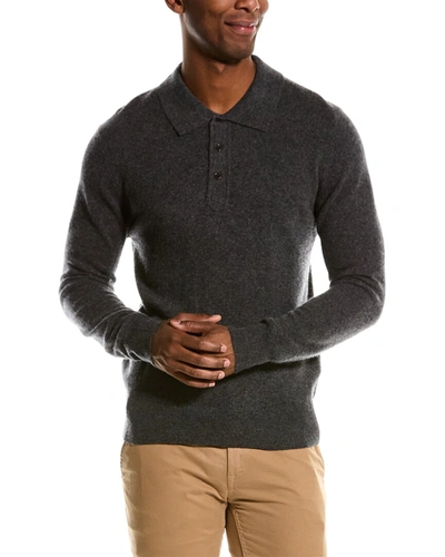 Shop Magaschoni Polo Collar Cashmere Pullover In Grey