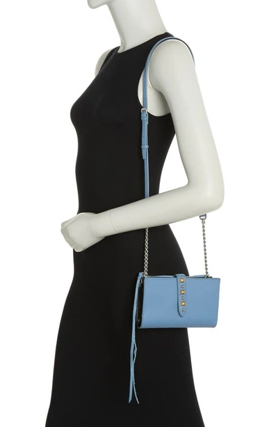 Shop Rebecca Minkoff Studded Wallet On A Chain In Cement Blue