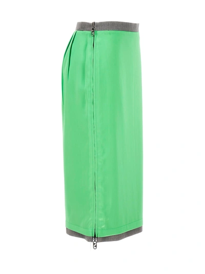 Shop Fendi Satin And Gabardine Skirt Skirts Green