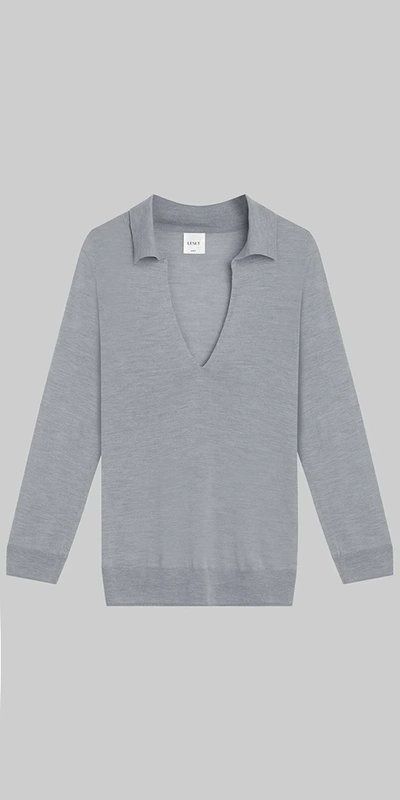 Leset James V Neck Polo Grey