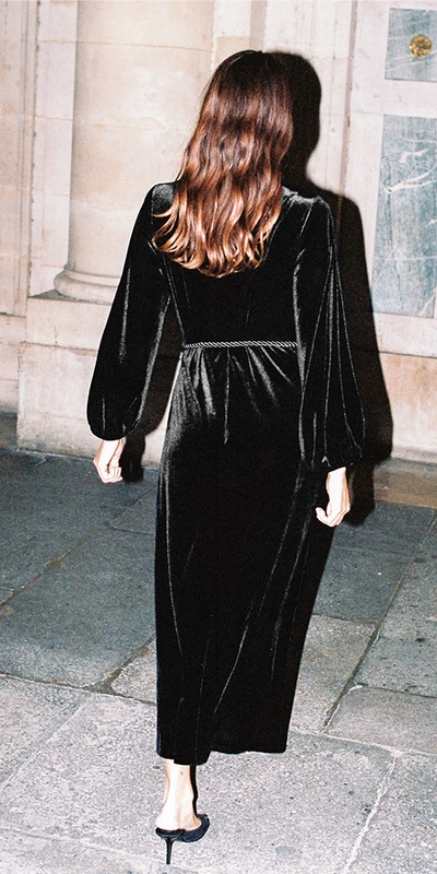 Ciao Lucia Magdalena Dress In Black Velvet