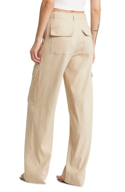 Frame Linen-blend Cargo Pants In Sand
