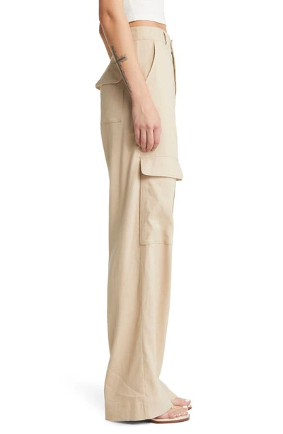 Frame Linen-blend Cargo Pants In Sand