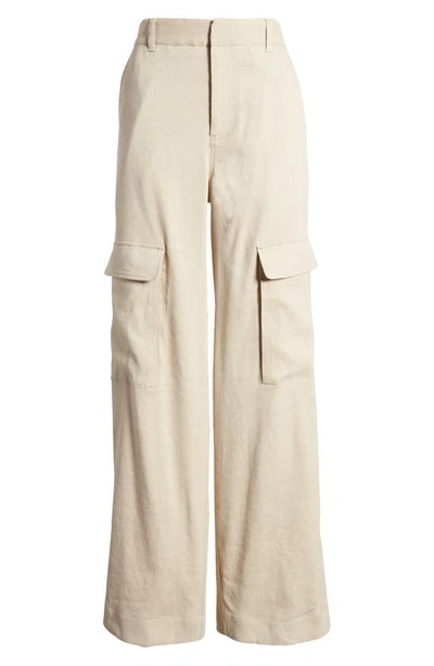 Frame Linen-blend Cargo Pants In Sand