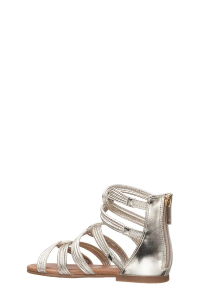 Shop Nina Marietta Gladiator Sandal In Platino Metallic