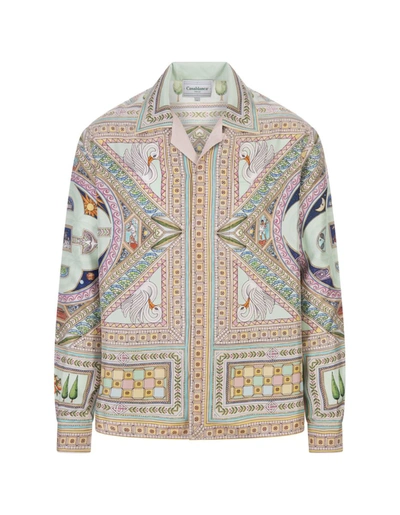 Shop Casablanca Le Labyrinthe Silk Shirt In Multicolour