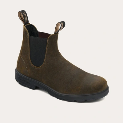 Shop Blundstone 1615 Dark Olive Waxed Suede Shoes In Green