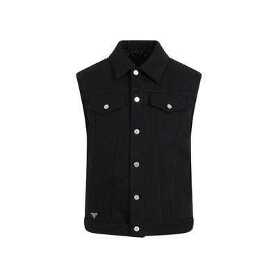 Shop Carhartt Prada  Denim Vest Gilet In Black