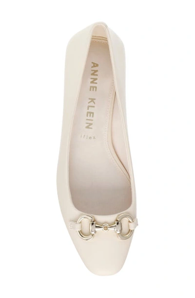 Shop Anne Klein Cora Bit Flat In Off White