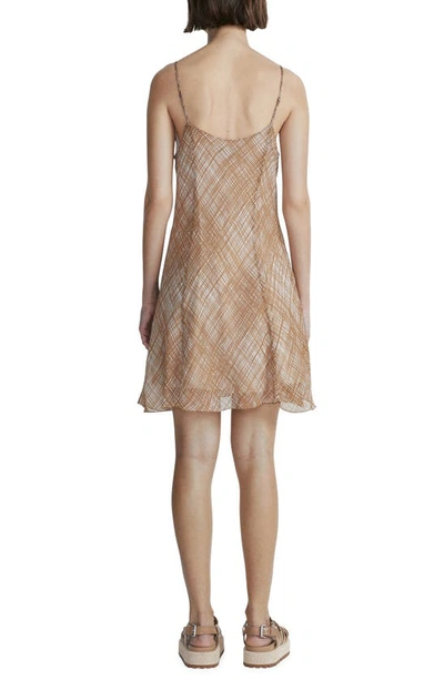 Shop Rag & Bone Delilah Plaid Silk Blend Dress In Tanmult