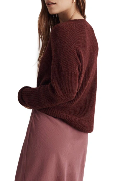 Madewell Ribbed Crewneck Sweater In Cabernet