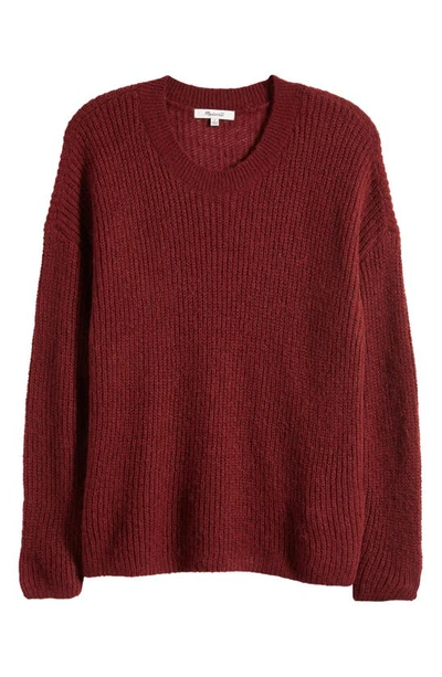 Madewell Ribbed Crewneck Sweater In Cabernet