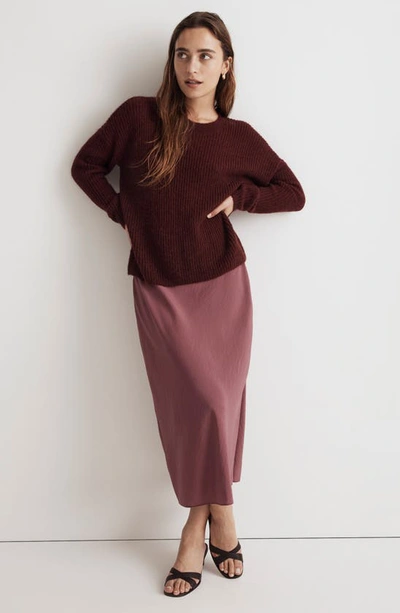 Madewell Ribbed Crewneck Sweater In Cabernet