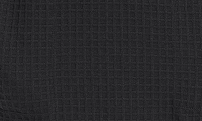 Max Studio Long Sleeve Waffle Knit Shift Dress In Black