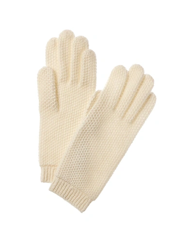 Shop Sofiacashmere Honeycomb Cashmere Gloves In White
