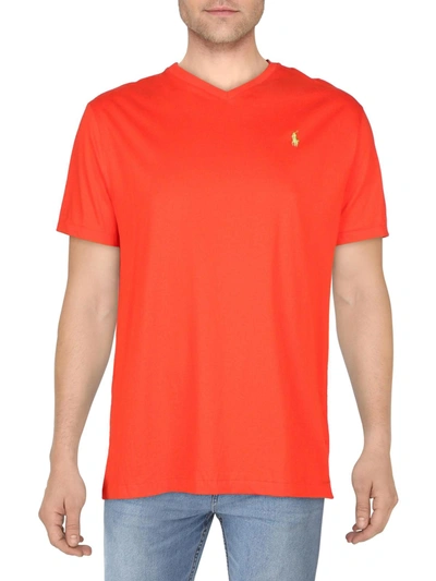 Shop Polo Ralph Lauren Mens Cotton V-neck T-shirt In Red