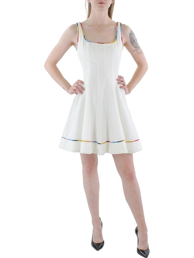 Shop Staud Wells Womens Party Mini Fit & Flare Dress In White