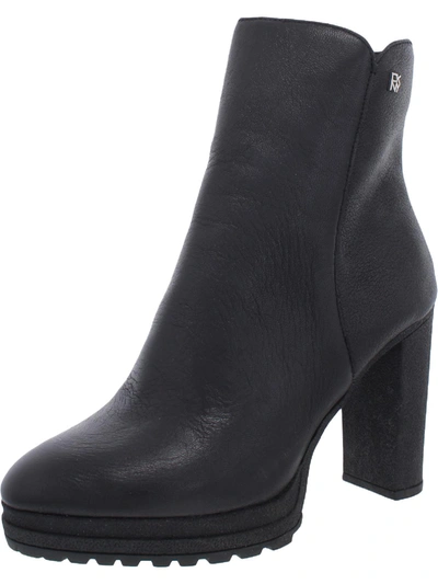 Shop Dkny Tessi Womens Plarform Leather Ankle Boots In Black