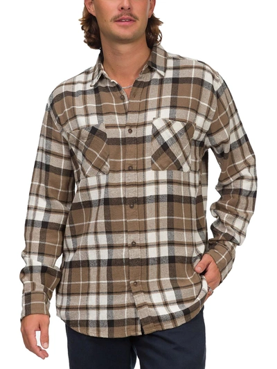 Shop Junk Food Jude Mens Plaid 2 Pocket Button-down Shirt In Grey