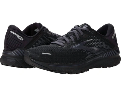 Shop Brooks Men's Adrenaline Gts 22 Running Shoes In Black/black/ebony In Multi