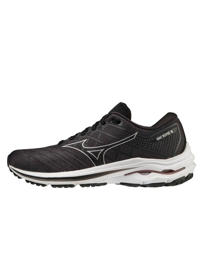 Shop Mizuno Women's Wave Inspire 18 Running Shoe In Black/silver