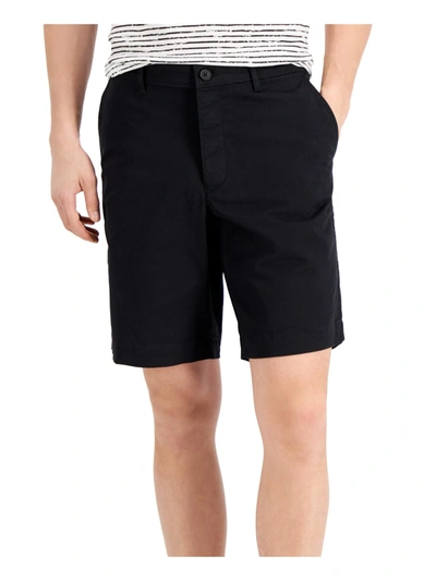 Shop Calvin Klein Mens Chino Flat Front Khaki Shorts In Black