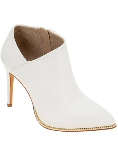 Shop Bcbgeneration Hadix Womens Faux Leather Side Zip Ankle Boots In White