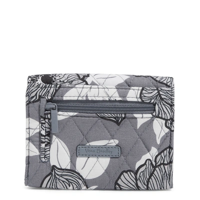 Shop Vera Bradley Cotton Rfid Mini Tri-fold Wallet In Black
