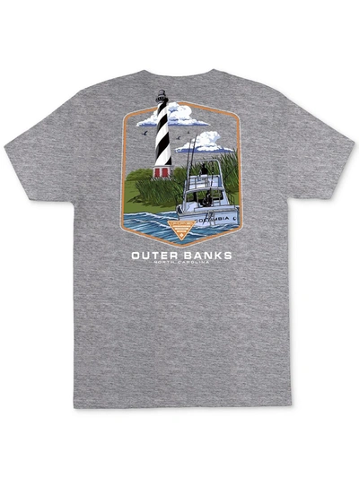 Shop Columbia Sportswear Pfg Mens Logo Crewneck Graphic T-shirt In Grey