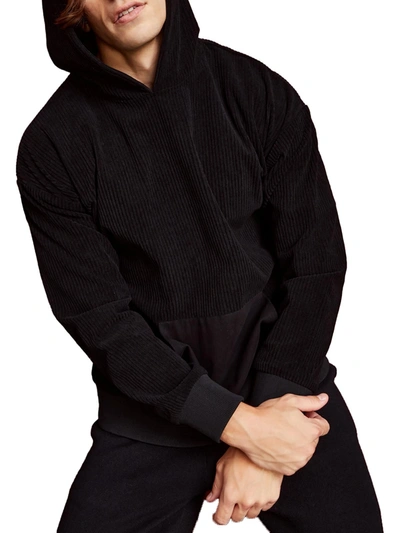 Shop Royalty By Maluma Mens Corduroy Front Pocket Hoodie In Black