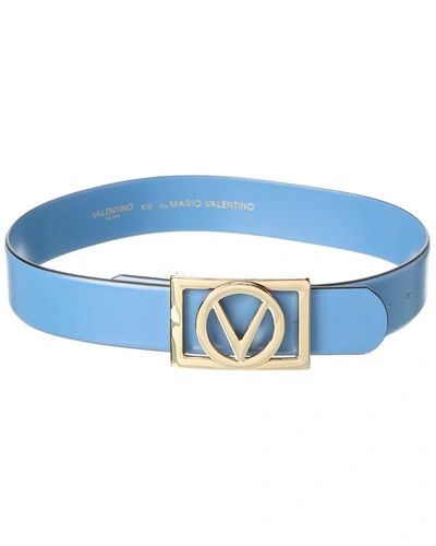 Shop Valentino By Mario Valentino Dolly Bombe Leather Belt In Blue