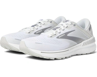 Shop Brooks Women's Adrenaline Gts 22 Running Shoes In White/oyster/primer Grey In Multi