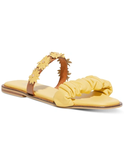 Shop Silvia Cobos Jardin Womens Slip On Flowers Slide Sandals In Yellow