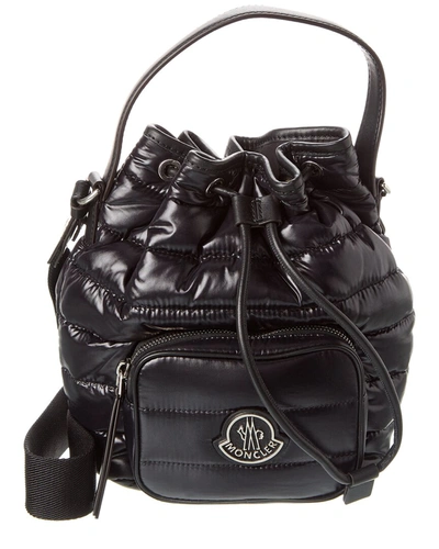 Shop Moncler Kilia Drawstring Bucket Bag In Black