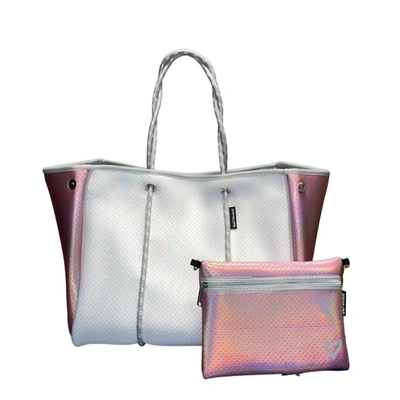 Shop Prenelove Classic Large Tote - Lacey Luster In Pink/silver In Multi
