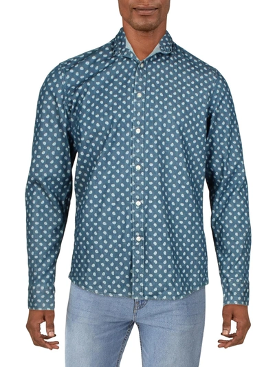 Shop Michael Kors Mens Denim Paisley Button-down Shirt In Multi