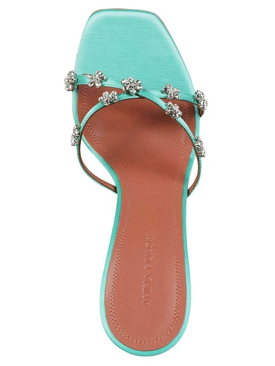 Shop Amina Muaddi Lily Slipper In Clear Blue