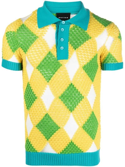 Shop Botter Wool Polo Shirt In Multicolour