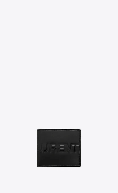 Shop Saint Laurent "east/west" Leather Wallet In Black