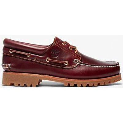 Shop Timberland Authentics 3 Eye Classic Lug Shoes In 6481 Burgundy