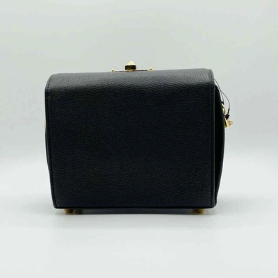 Alexander Mcqueen Black Leather Box 19 Bag W/gold Hardware In Black