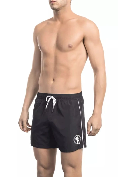 Shop Bikkembergs Chic Black Printed Swim Men's Shorts