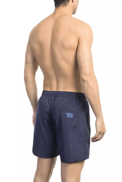 Shop Bikkembergs Chic Blue Printed Swim Men's Shorts