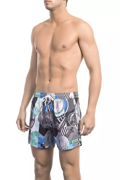 Shop Bikkembergs Vibrant Printed Swim Shorts: Summer Men's Essential In Multicolor