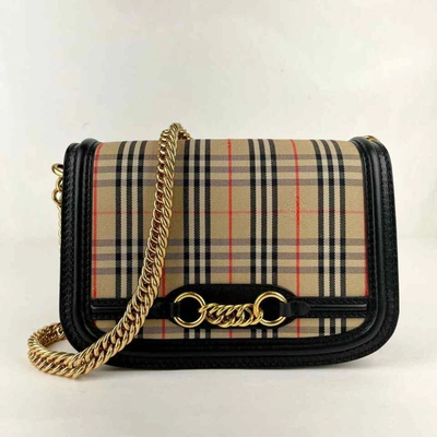 Burberry Women's House Check Canvas Small Chain Link Shoulder Bag In Multicolor
