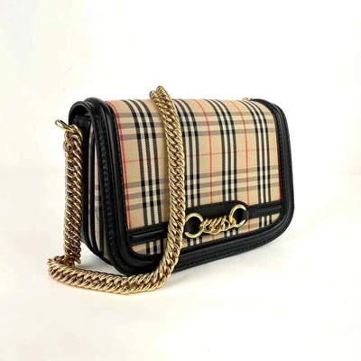 Burberry Women's House Check Canvas Small Chain Link Shoulder Bag In Multicolor