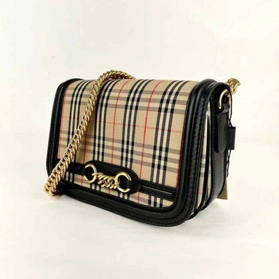 Burberry Women's House Check Canvas Small Chain Link Shoulder Bag In Multicolor