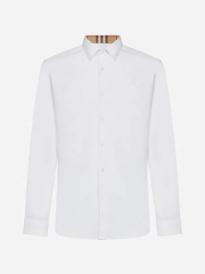 Shop Burberry Sherfield Stretch Cotton Shirt In White