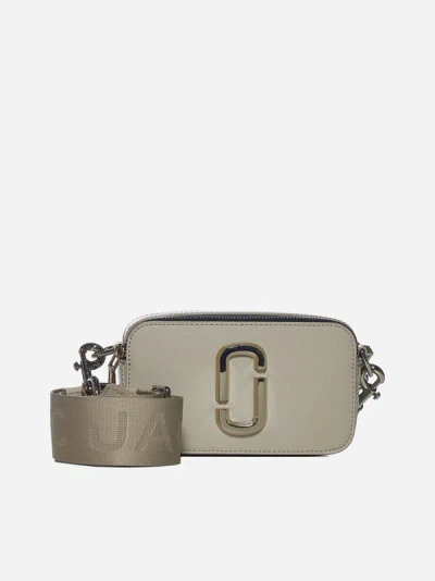 Shop Marc Jacobs Snapshot Leather Shoulder Bag In Khaki